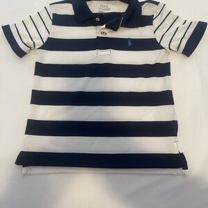 Polo Ralph Lauren Performance Striped Navy and White Shirt Polo